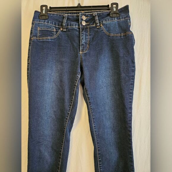 Royalty To Me Jeans Women’s Sz 4 (28x25) Blue Ankle Low Rise Stretch Cuffed Hem - Picture 3 of 9